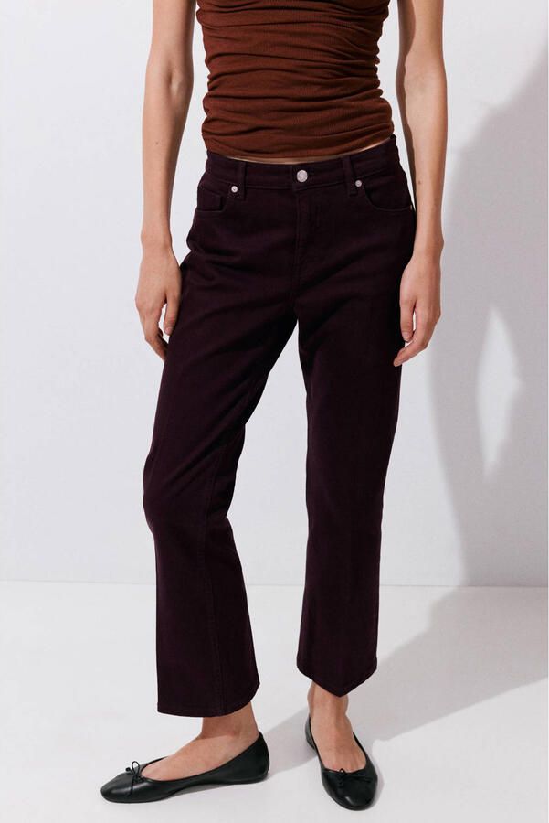 Mango cropped jeans donkerrood