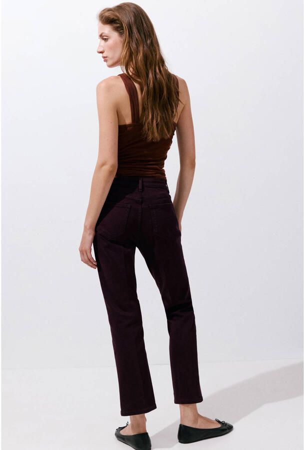 Mango cropped jeans donkerrood - Foto 2