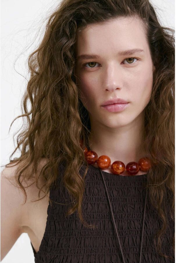 Mango cropped top donkerbruin - Foto 2