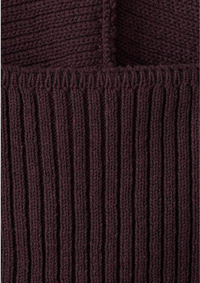 Mango cropped top donkerbruin rib gebreid - Foto 2