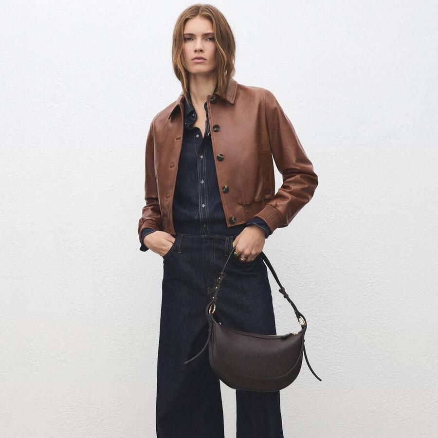 Mango crossbody tas donkerbruin