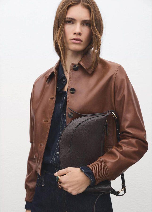 Mango crossbody tas donkerbruin - Foto 2