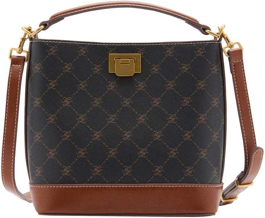 Mango crossbody tas met all over print bruin