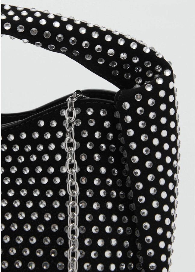 Mango crossbody tas met studs zwart - Foto 3