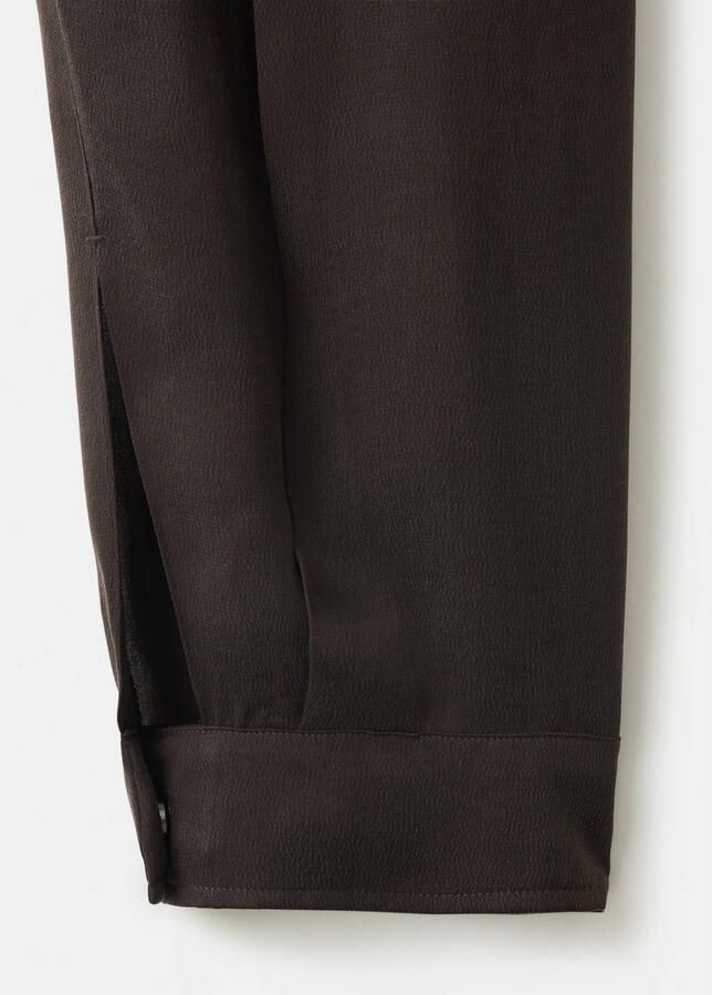 Mango cupro ballon broek bruin - Foto 3