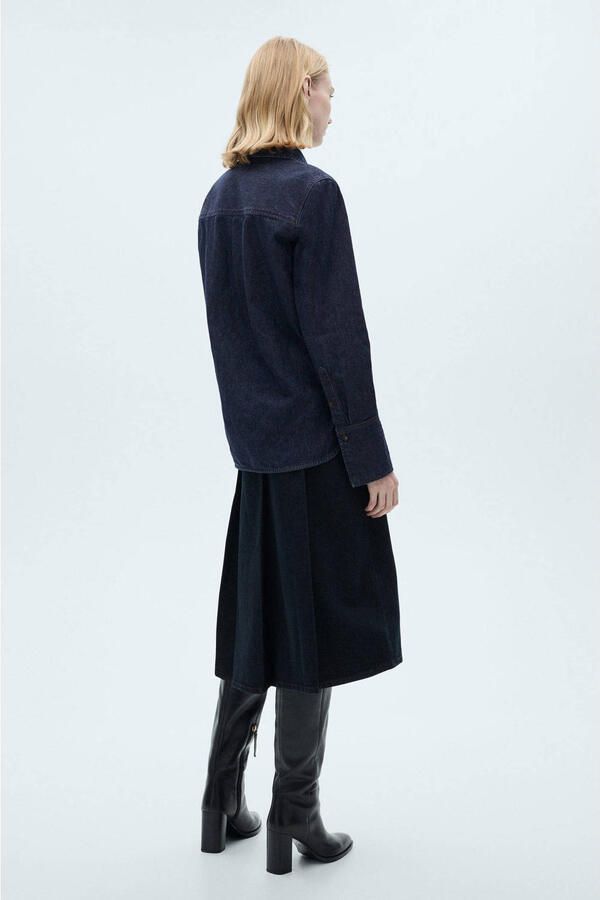 Mango denim blouse dark blue