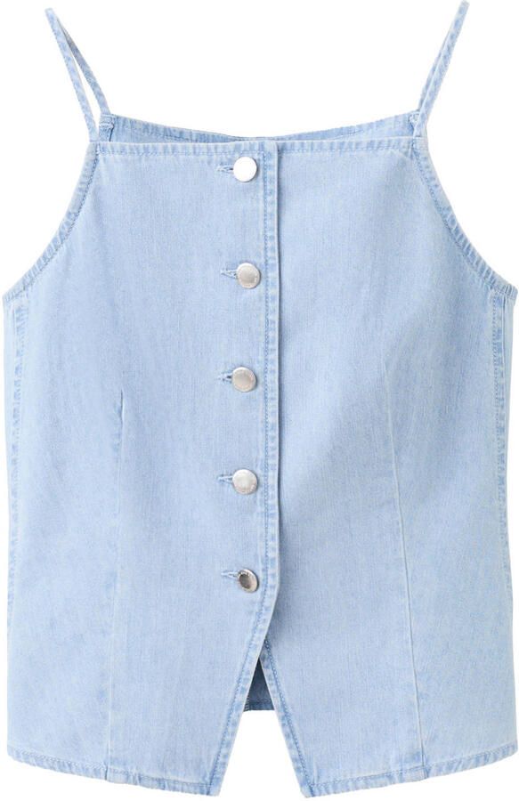 Mango denim mouwloze top lichtblauw denim - Foto 2