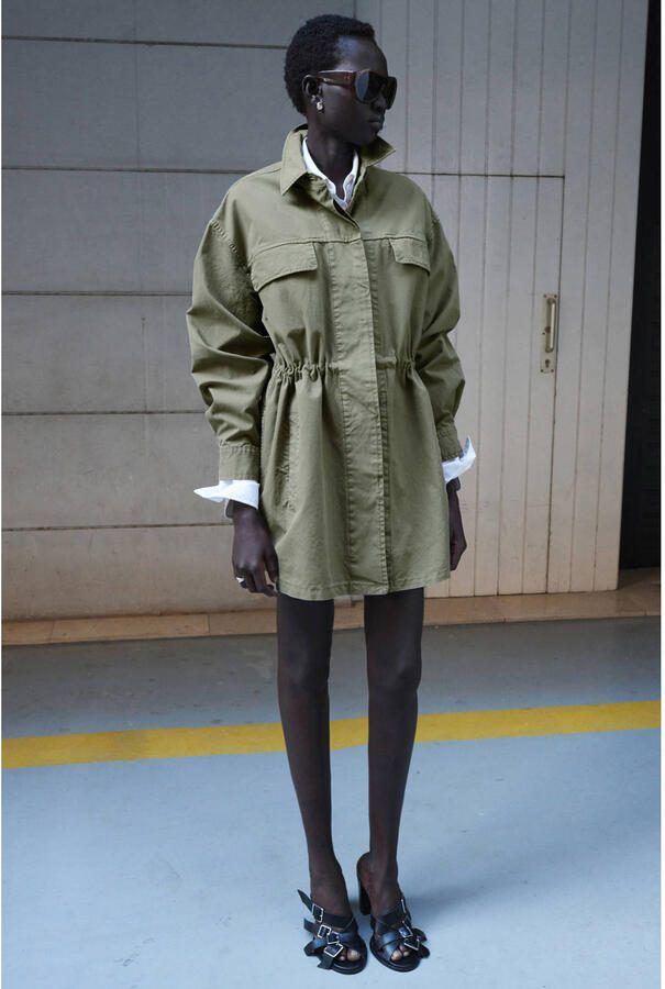 Mango denim parka lichtkaki