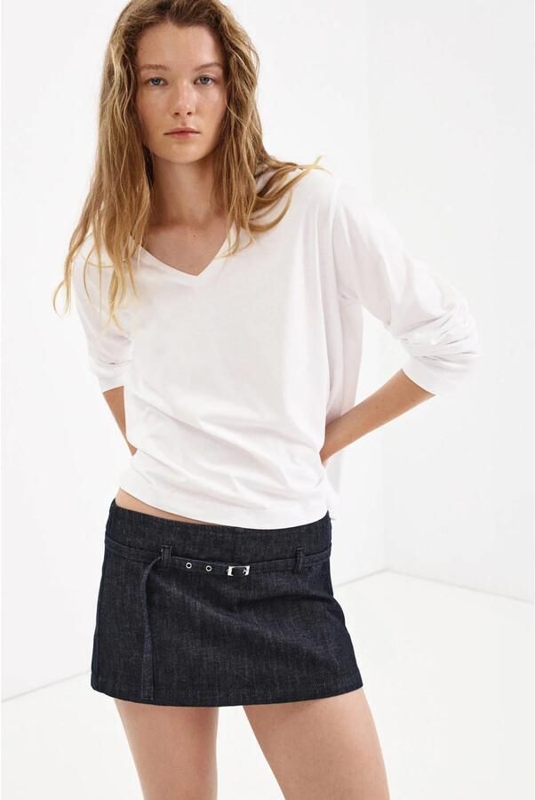 Mango denim skort donkerblauw