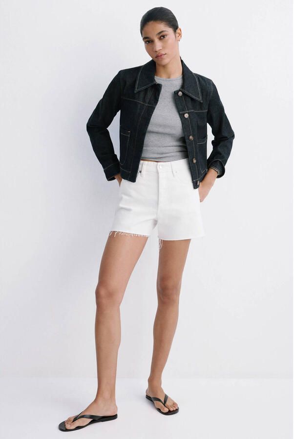 Mango denim slim regular waist short wit