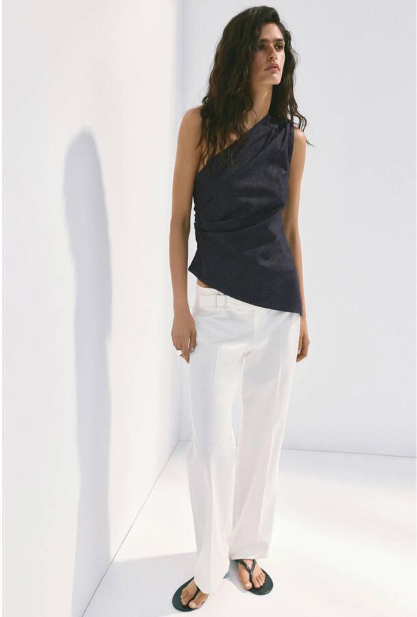 Mango denim top donkerblauw - Foto 2