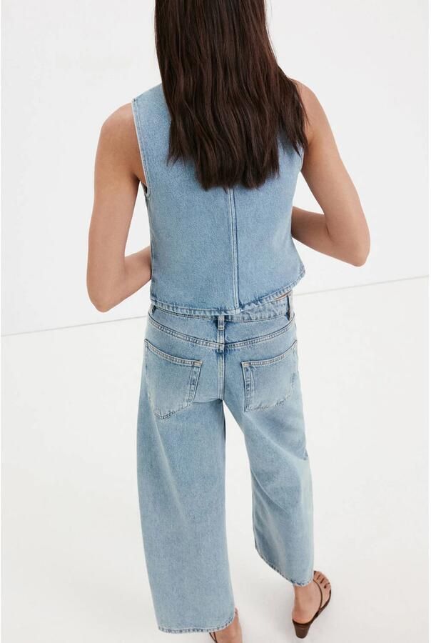 Mango denim top mediumblauw - Foto 2