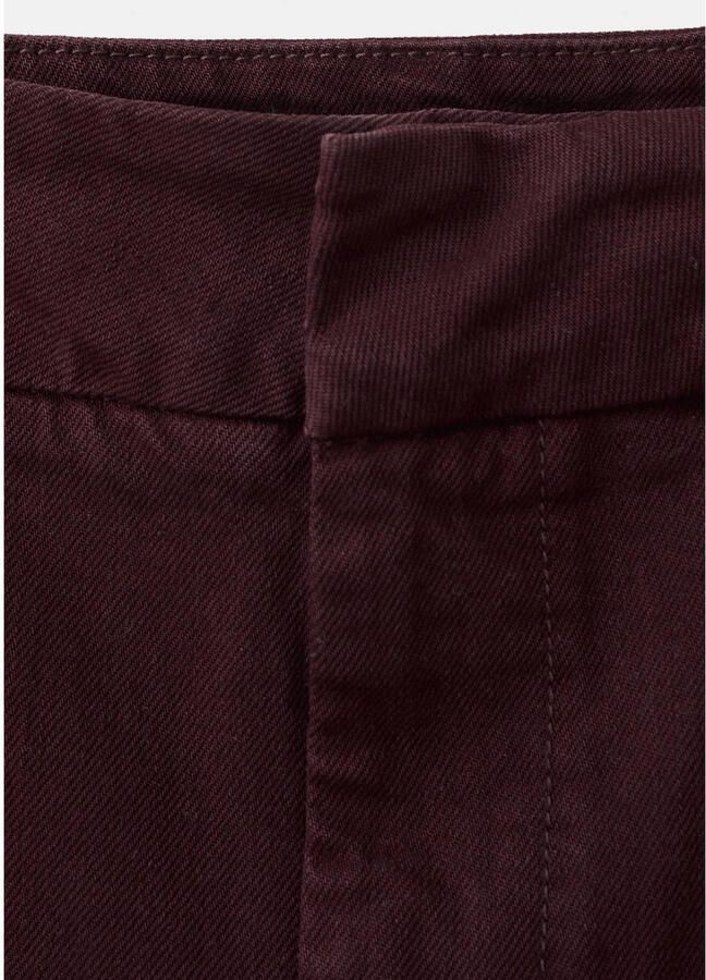 Mango denim wide leg high waist broek donkerrood - Foto 2