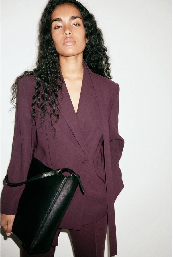 Mango double breasted blazer met ceintuur - Foto 3