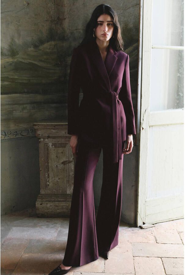 Mango double breasted blazer met ceintuur - Foto 2