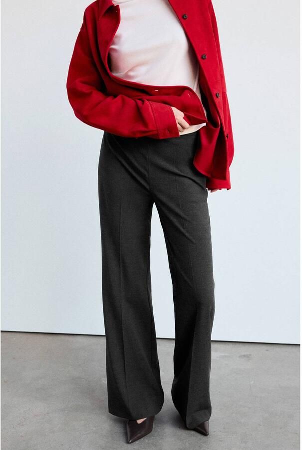Mango flared broek antraciet