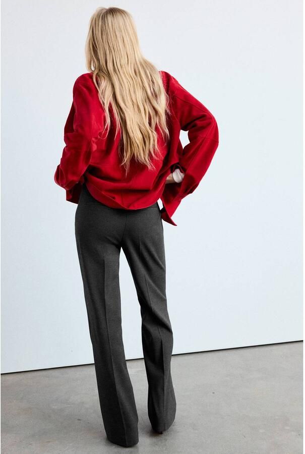 Mango flared broek antraciet - Foto 2