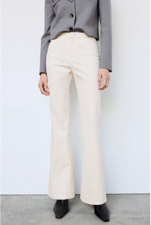 Mango flared broek beige