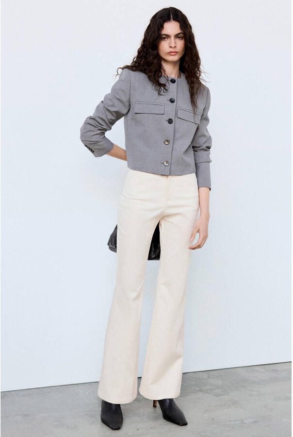 Mango flared broek beige - Foto 3