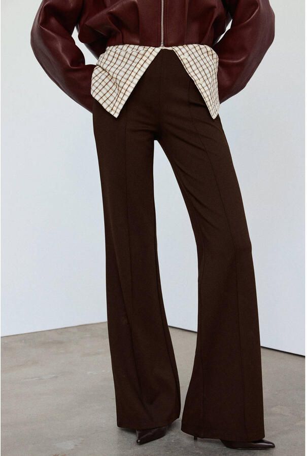 Mango flared broek bruin