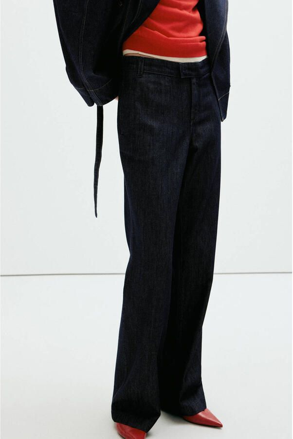 Mango flared broek donkerblauw