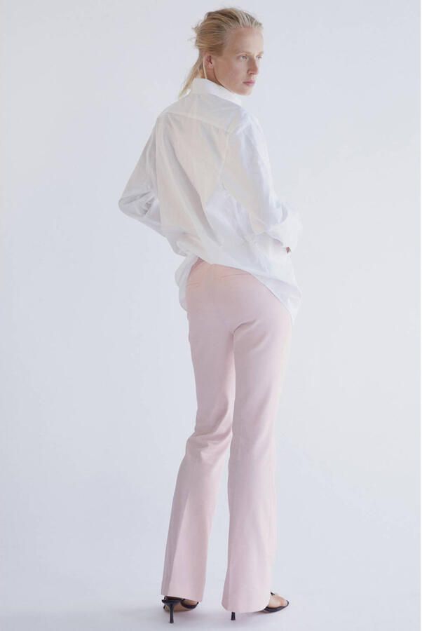 Mango flared broek lichtroze - Foto 3