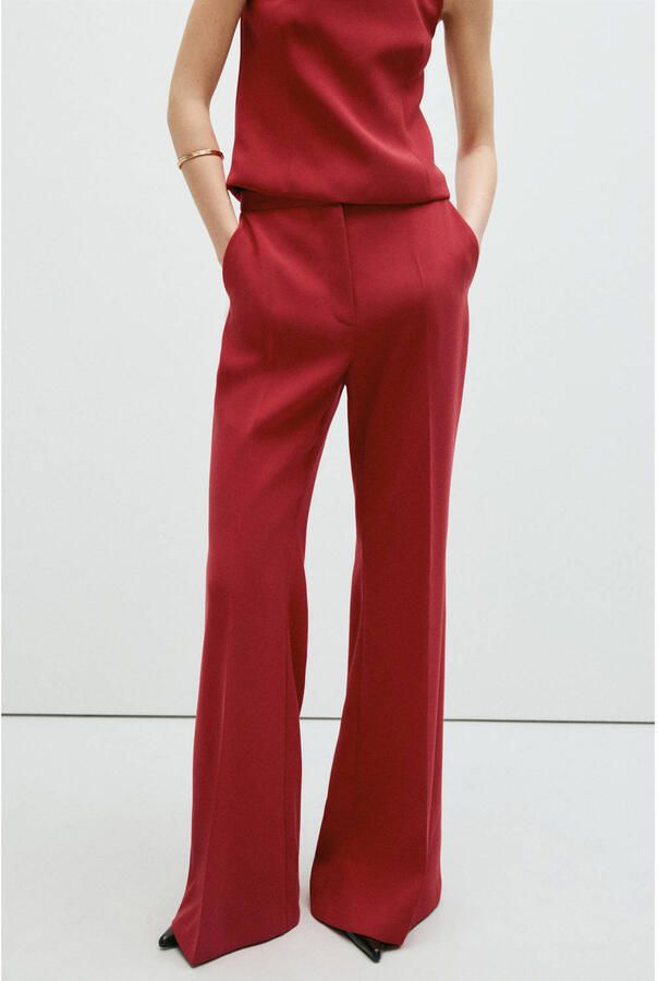 Mango flared broek rood