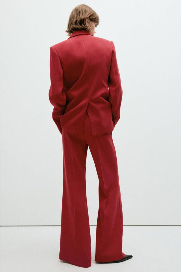 Mango flared broek rood - Foto 3