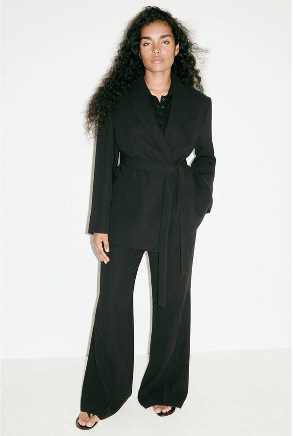 Mango flared broek zwart - Foto 3