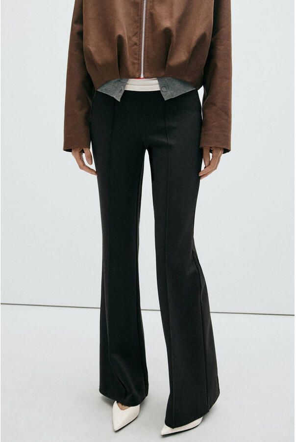 Mango flared broek zwart