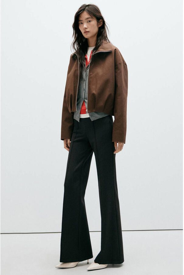 Mango flared broek zwart - Foto 2
