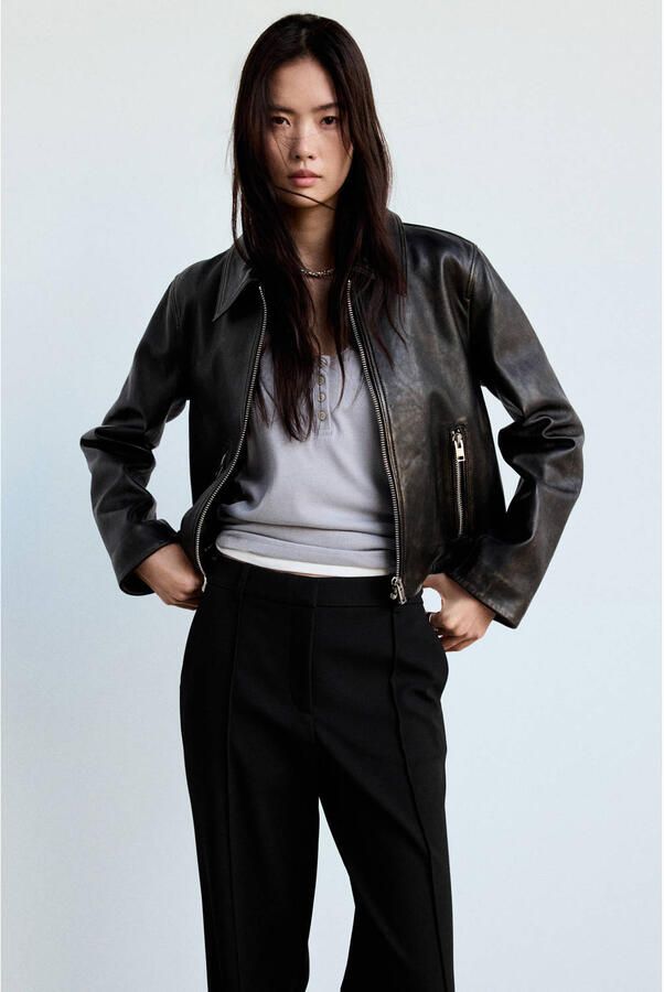 Mango flared broek zwart