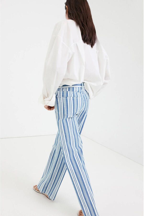 Mango flared gestreepte jeans blauw - Foto 3