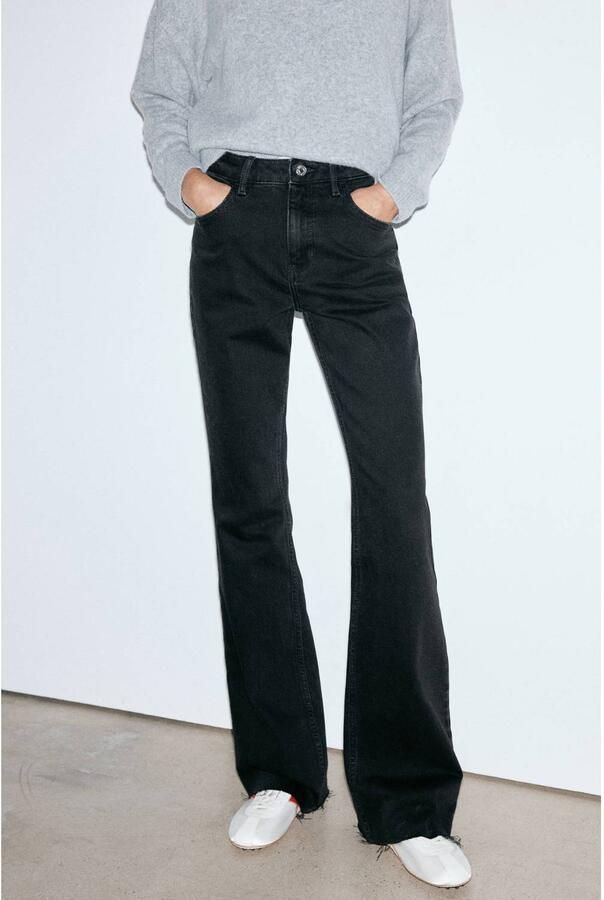 Mango flared jeans black denim