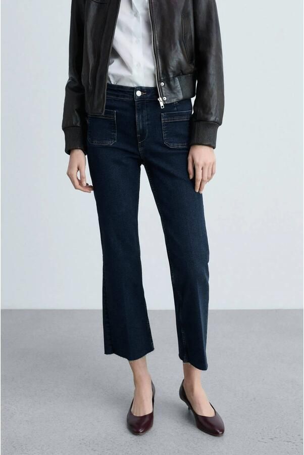 Mango flared jeans dark blue denim