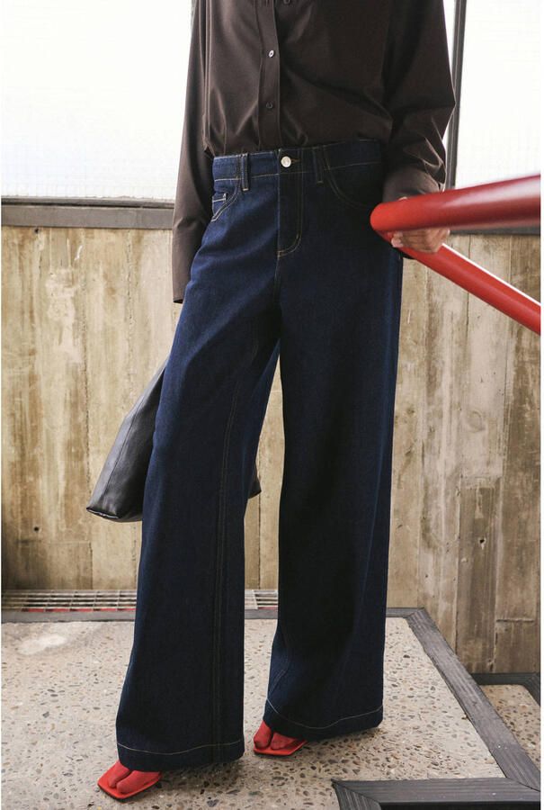 Mango flared jeans dark blue denim