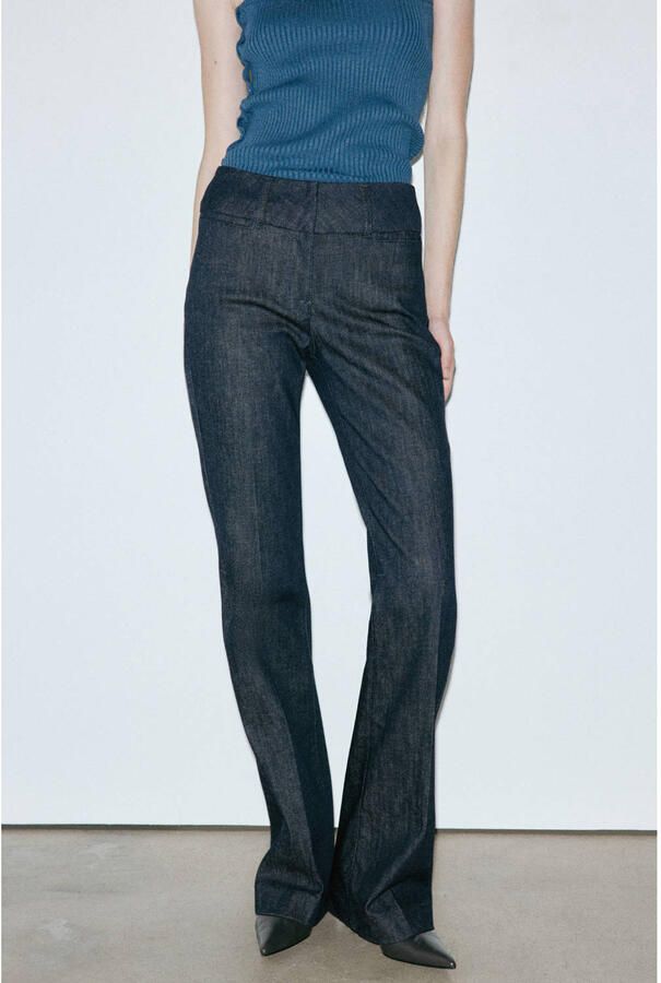 Mango flared jeans dark blue denim
