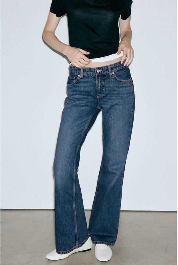Mango flared jeans donkerblauw