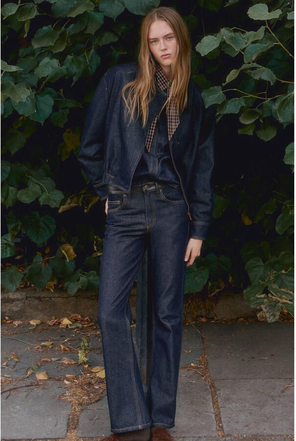 Mango flared jeans donkerblauw
