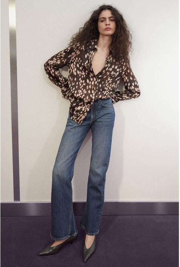 Mango flared jeans donkerblauw