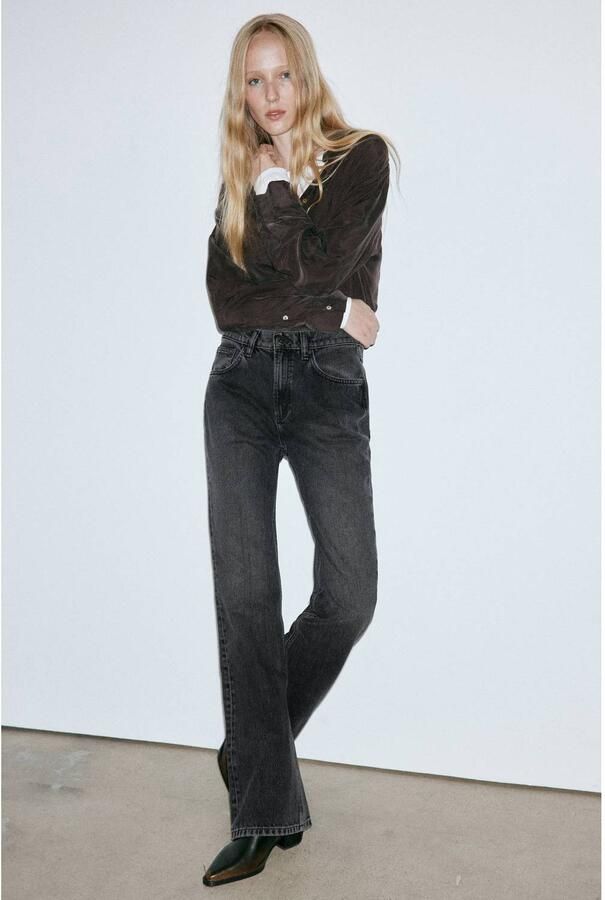 Mango flared jeans grijs