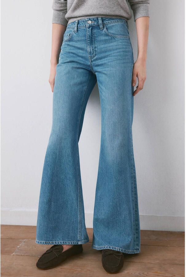 Mango Flared mid-rise jeans flared jeans medium blue denim