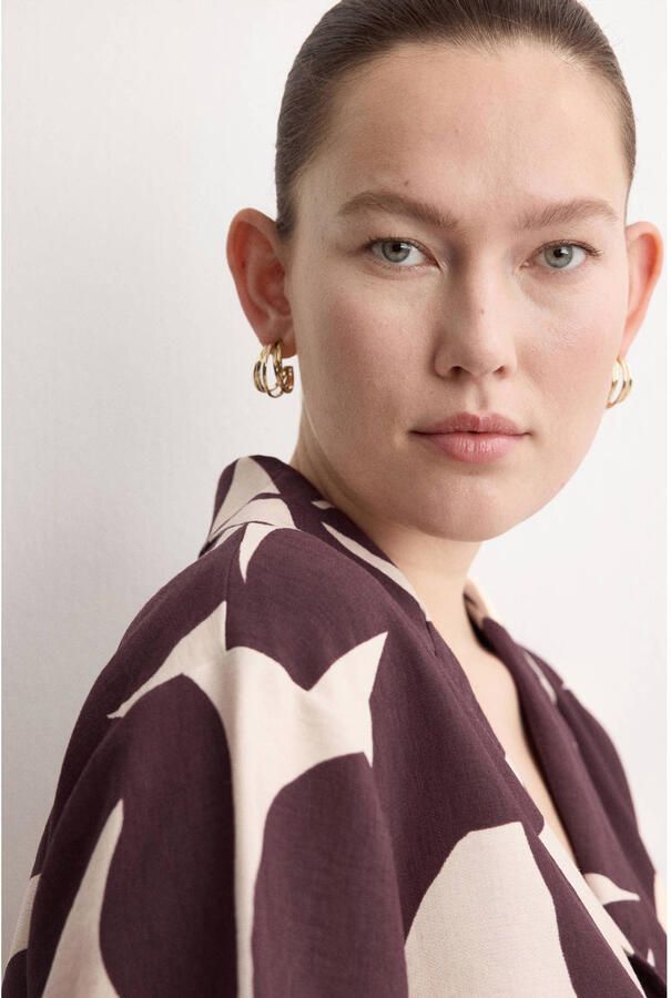 Mango gebloemde blouse donkerrood - Foto 2