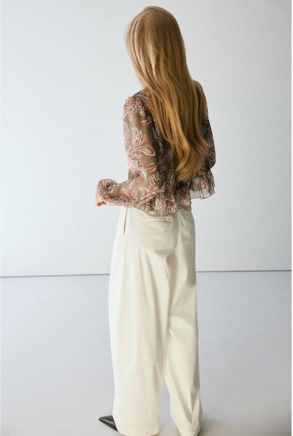 Mango gebloemde blouse groen - Foto 3