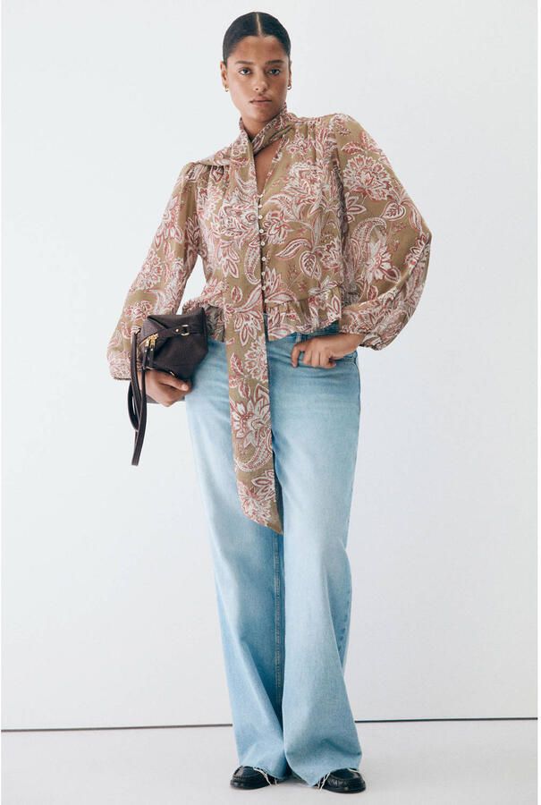 Mango gebloemde blouse groen - Foto 2