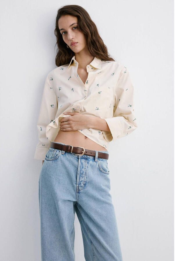 Mango gebloemde blouse lichtgeel