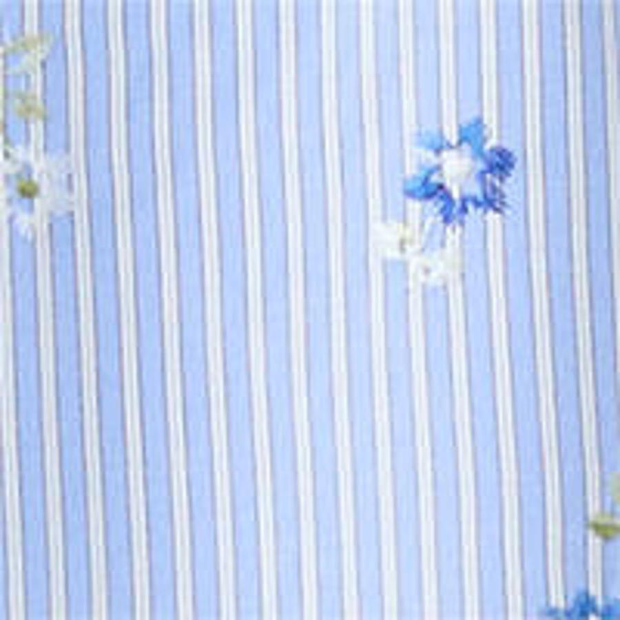 Mango gebloemde blouse met krijtstreep lichtblauw - Foto 2