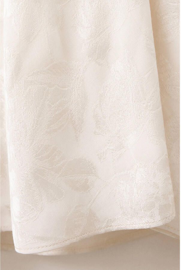 Mango gebloemde jacquard midi jurk beige - Foto 3