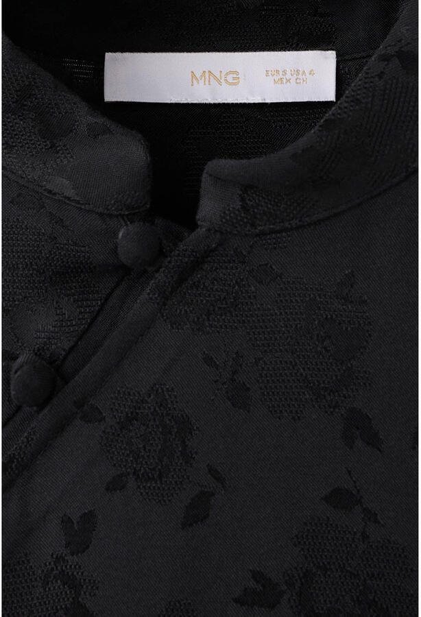 Mango gebloemde jacquard top zwart - Foto 2