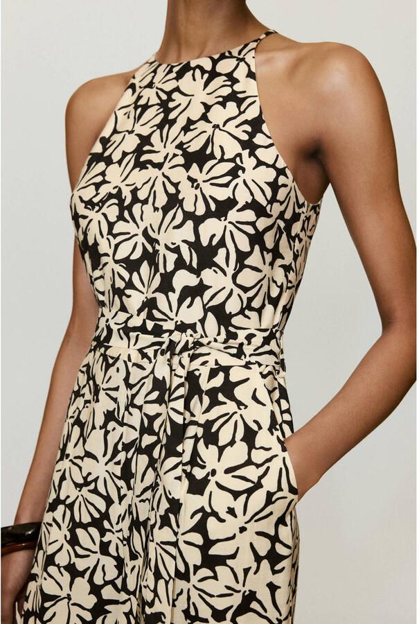 Mango gebloemde jumpsuit beige - Foto 2